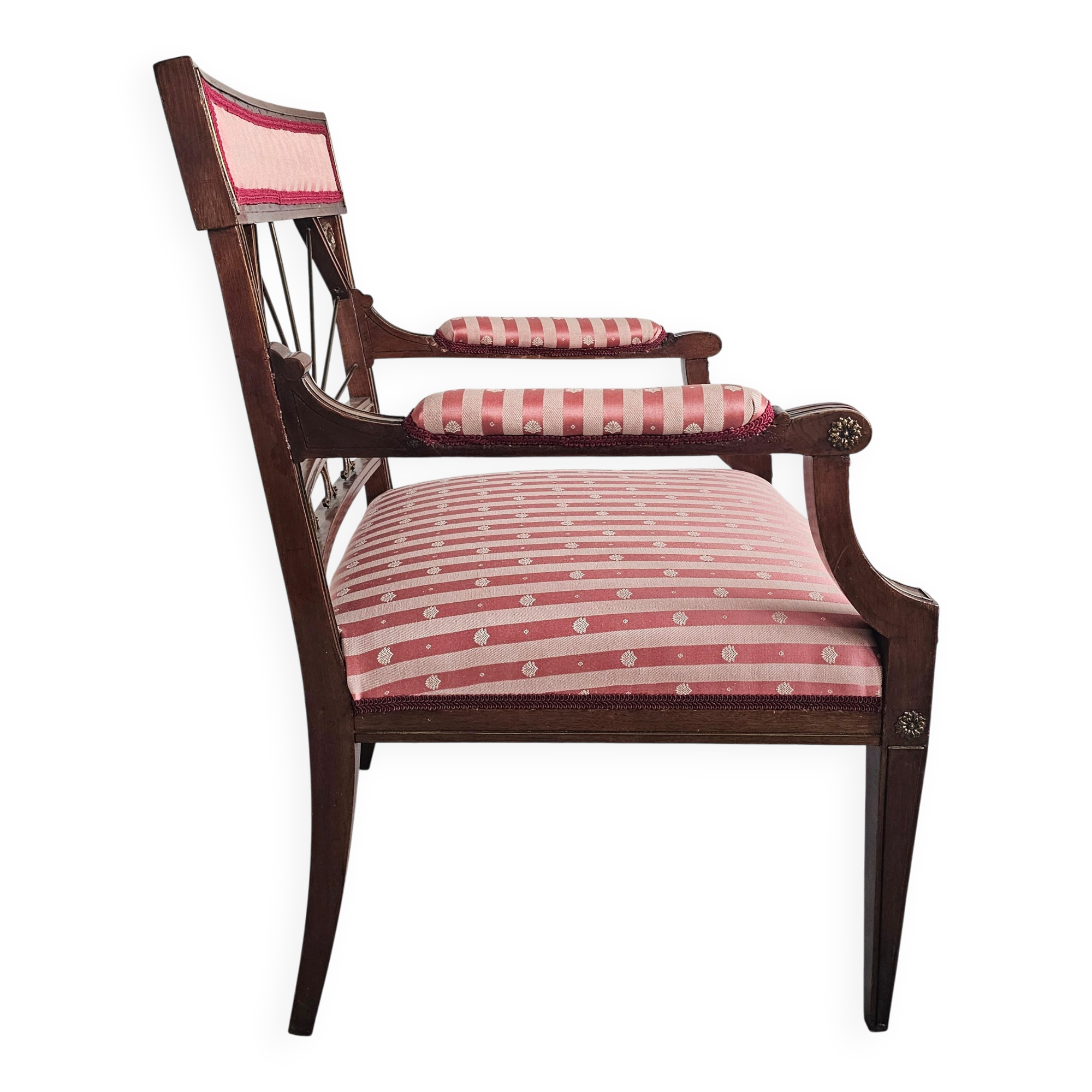 Fauteuil Empire Français en Acajou tapissé
