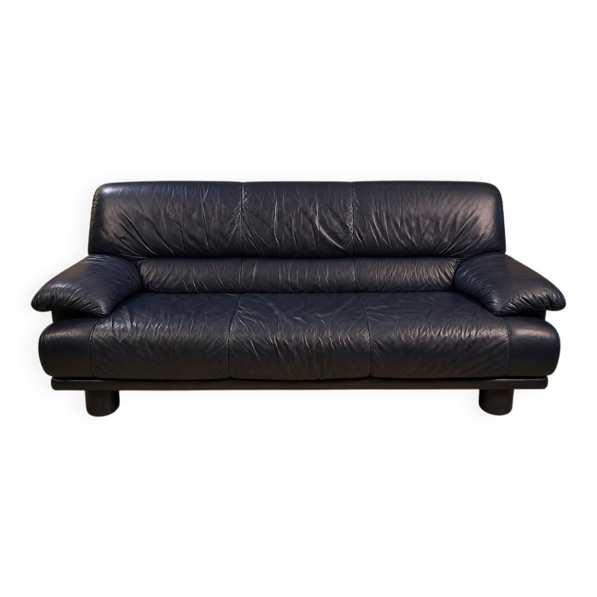 Leather sofa Nicoletti Salotti Italy Circa 1980