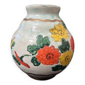 Art Nouveau spherical vase signed Jérôme Massier - Vallauris (Early 20th century)