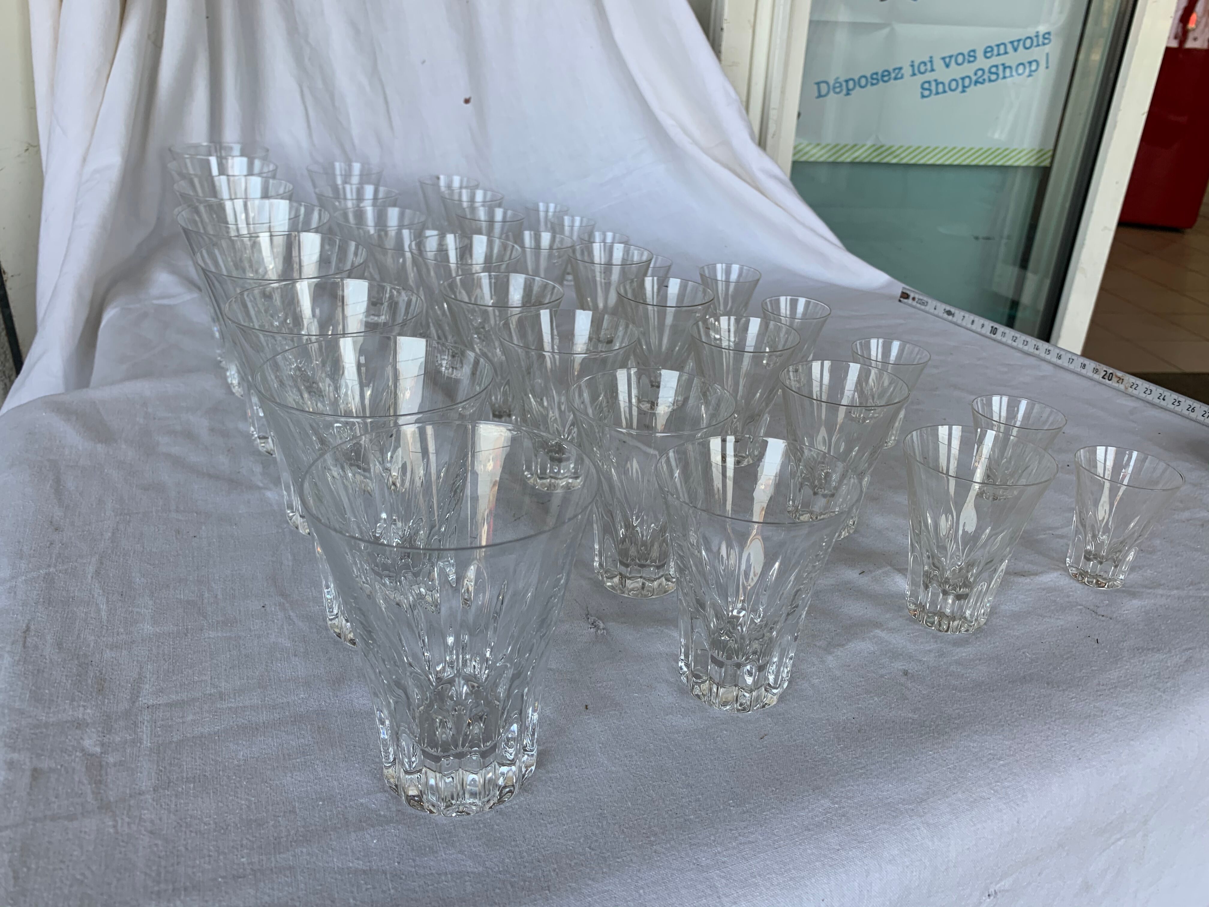 Série de 36 verres en cristal
