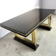 Vintage lacquer and brass dining table, 1970s