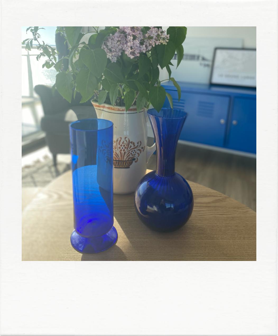 Duo of blue vases overseas