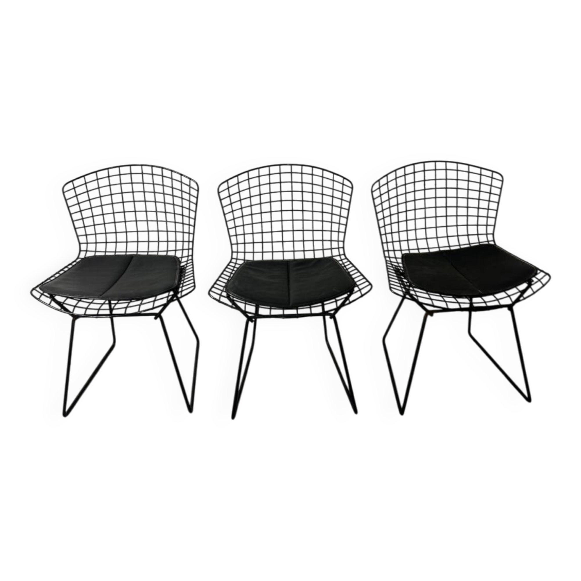 Set of 3 Bertoia Knoll International chairs circa 1960