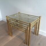 Set of 3 nesting brass tables