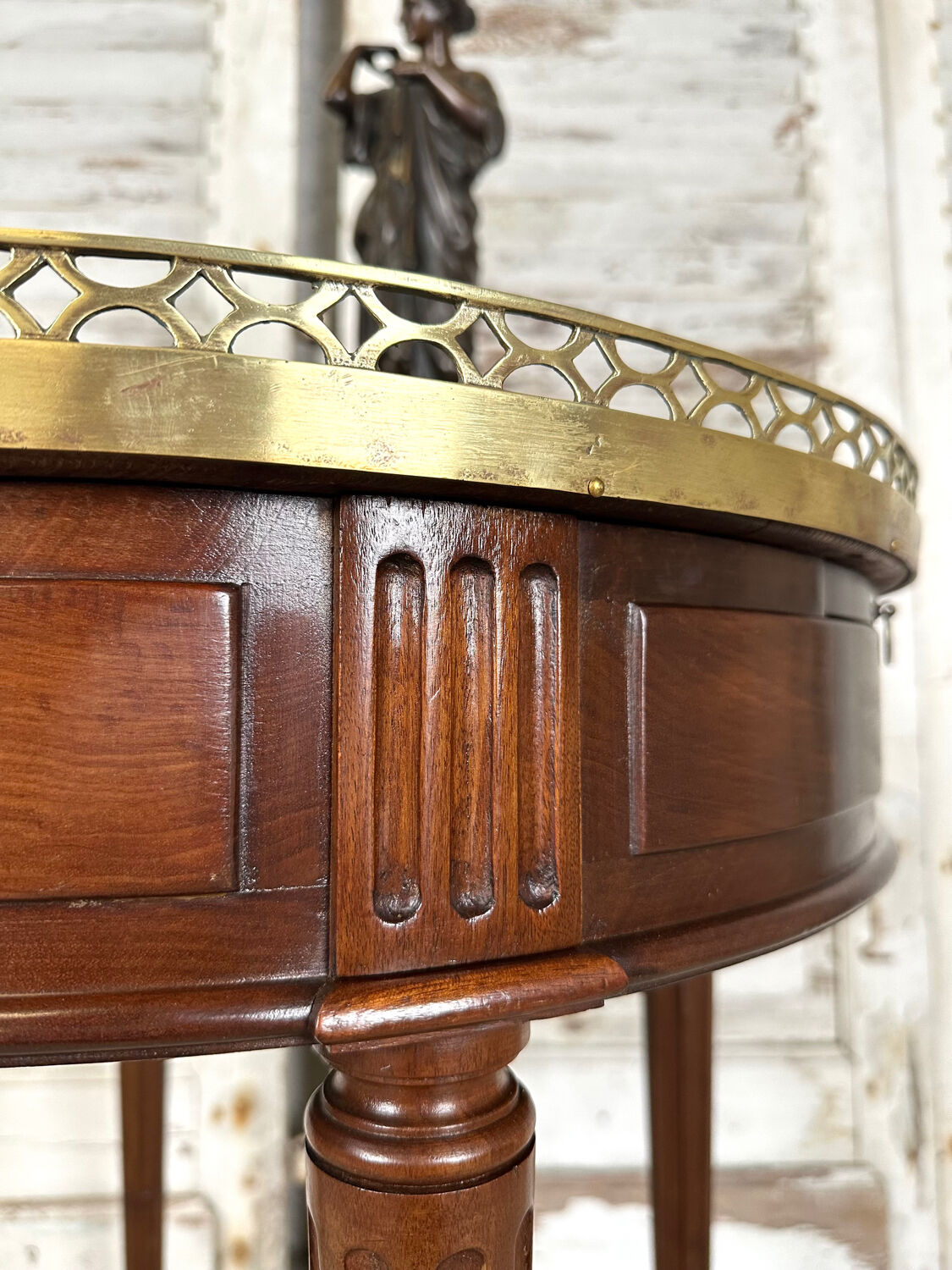 Louis XVI style mahogany hot water bottle table