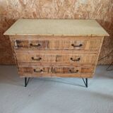 Commode vintage en rotin
