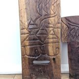 Chaise à palabre africaine en bois massif – Motifs sculptés
