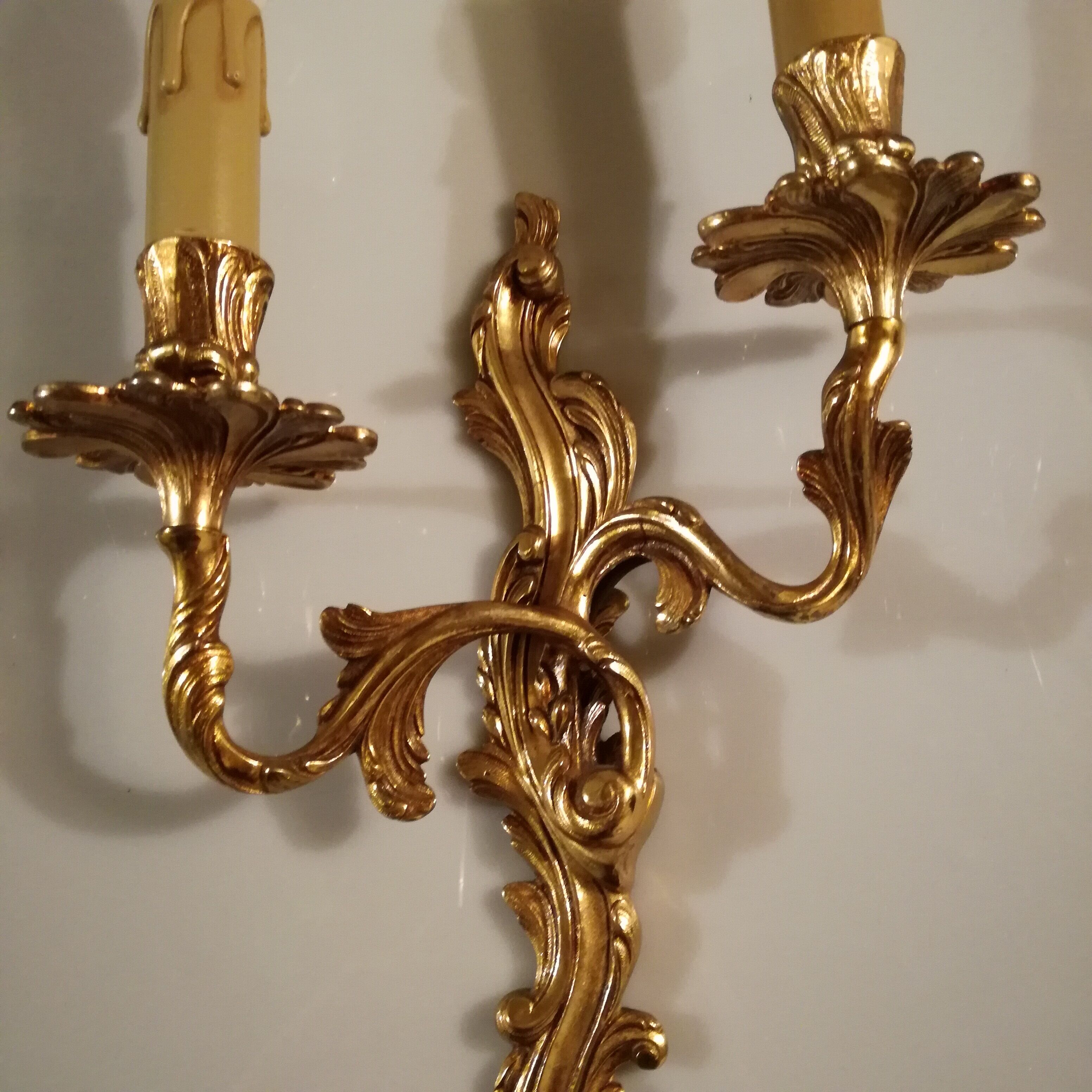 Pair of bronze sconces