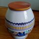 Enamelled ceramic vase with hand-painted décor
