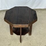Pedestal table or small octagonal side table quadripod base with modernist spacer