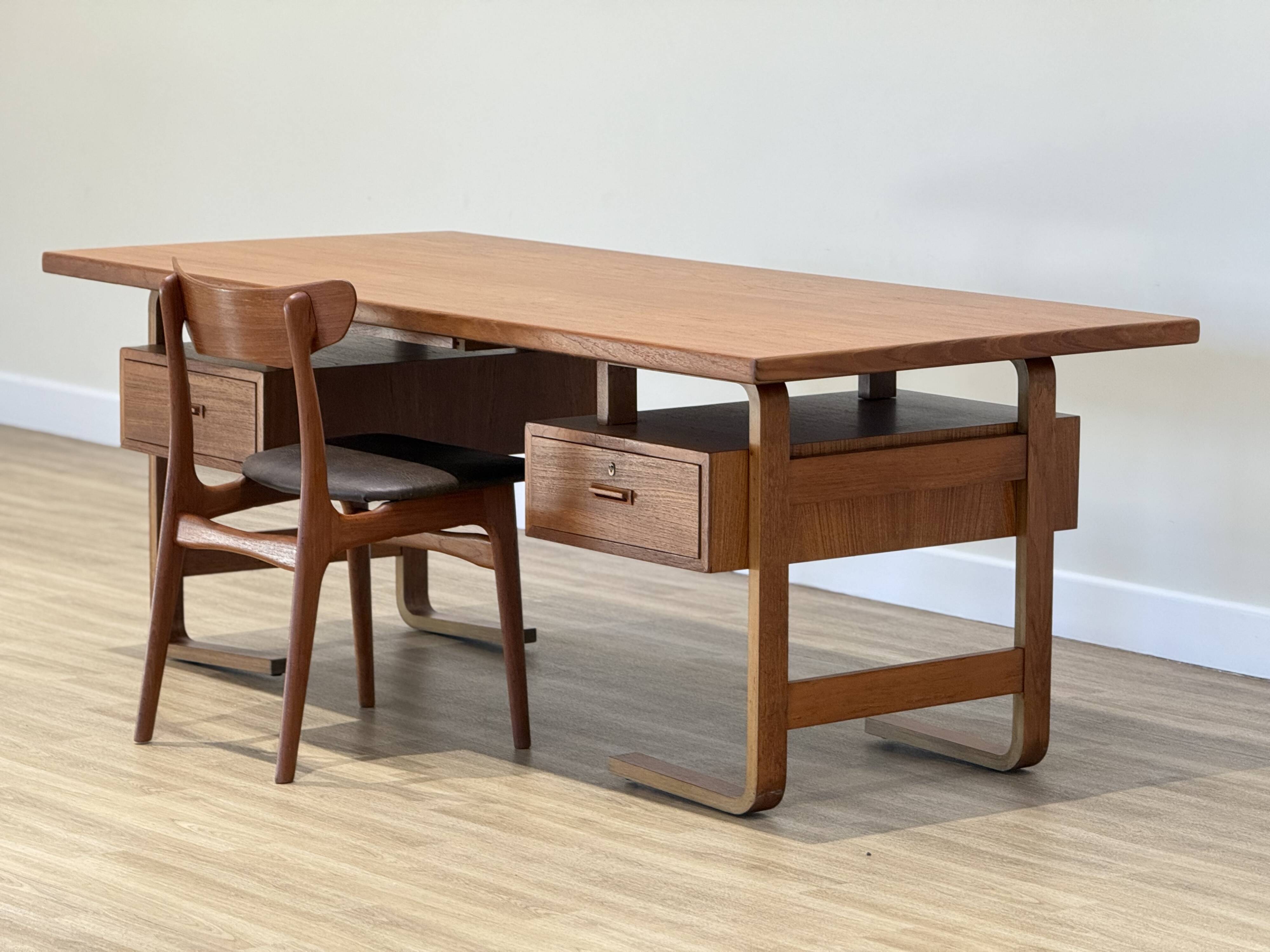Jørgen Clausen for Brande Møbelfabrik – Large Danish Executive Desk, 1950s