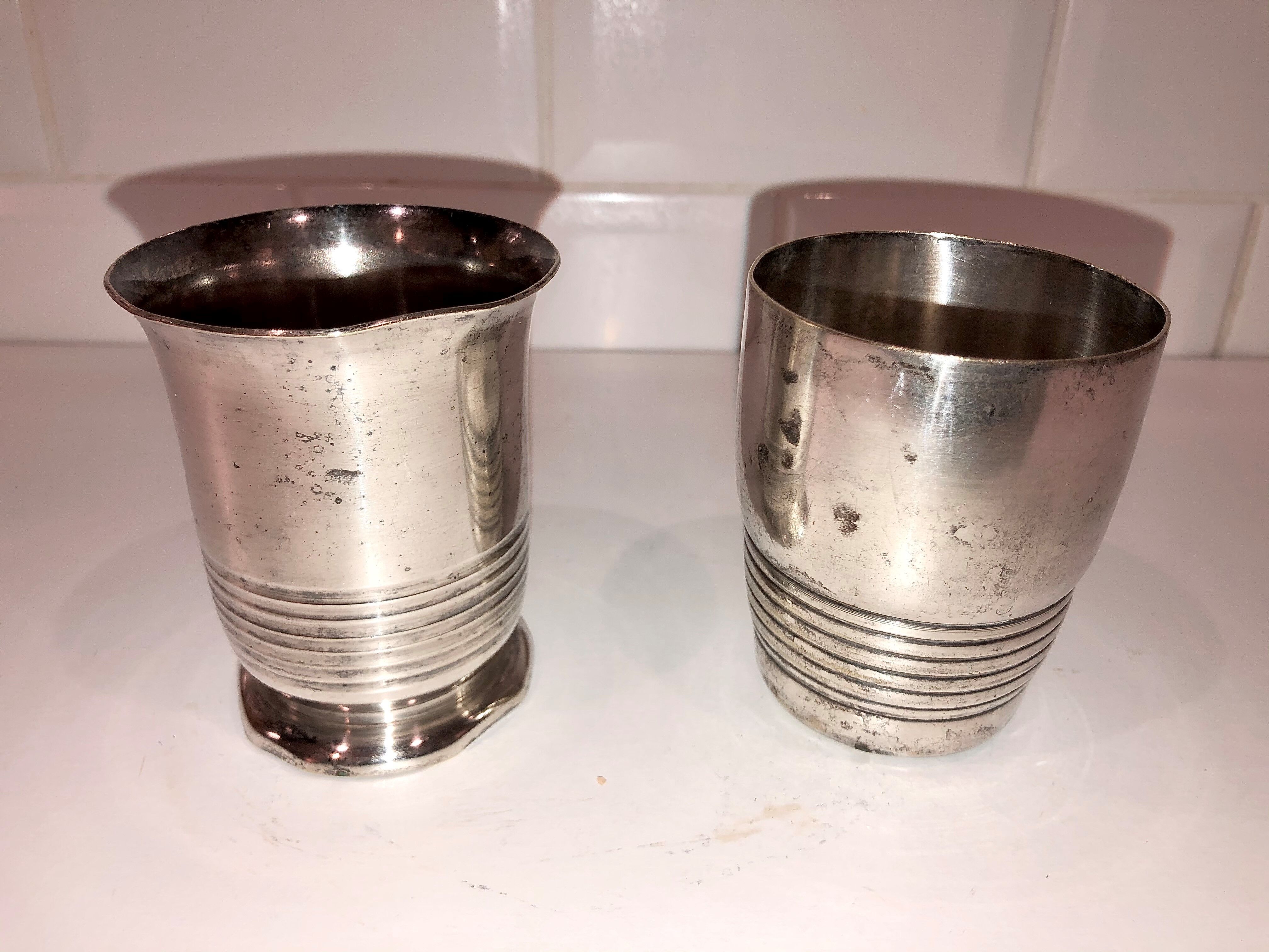 Art deco timbales in silver metal