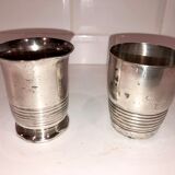 Art deco timbales in silver metal