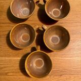 Ensemble de 5 tasses en grès vintage