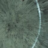 Modern Sculptural Concave Blue Glass Round French Mirror, Unique Piece