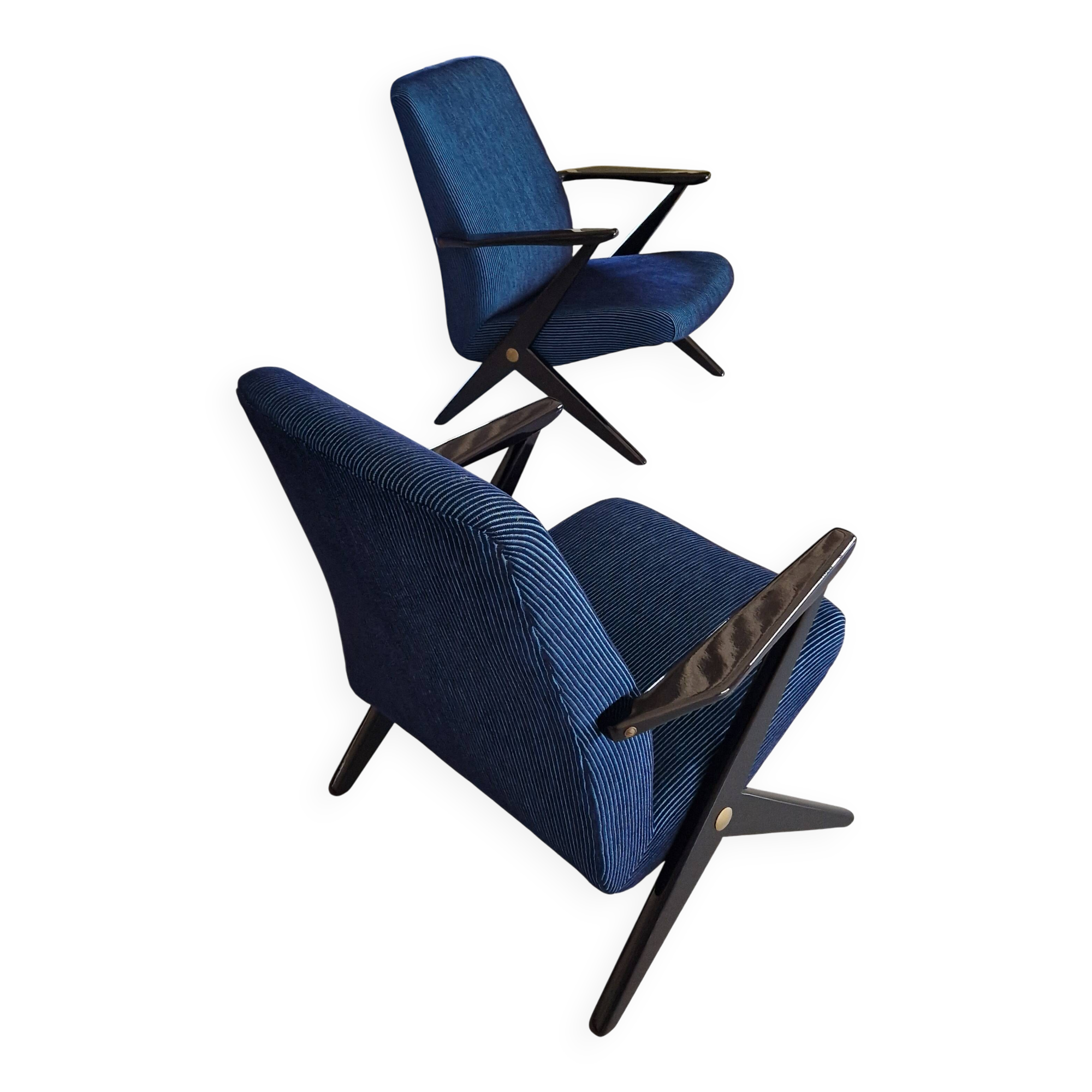 Pair of 1950s Easy Chairs by Bengt Ruda for Nordiska Kompagniet, Sweden