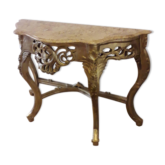 carved wood console