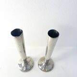 Pair of silver-plated metal candlesticks, 1930