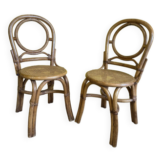 70s rattan bistro chairs