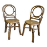 Chaises de bistrot en rotin 70s