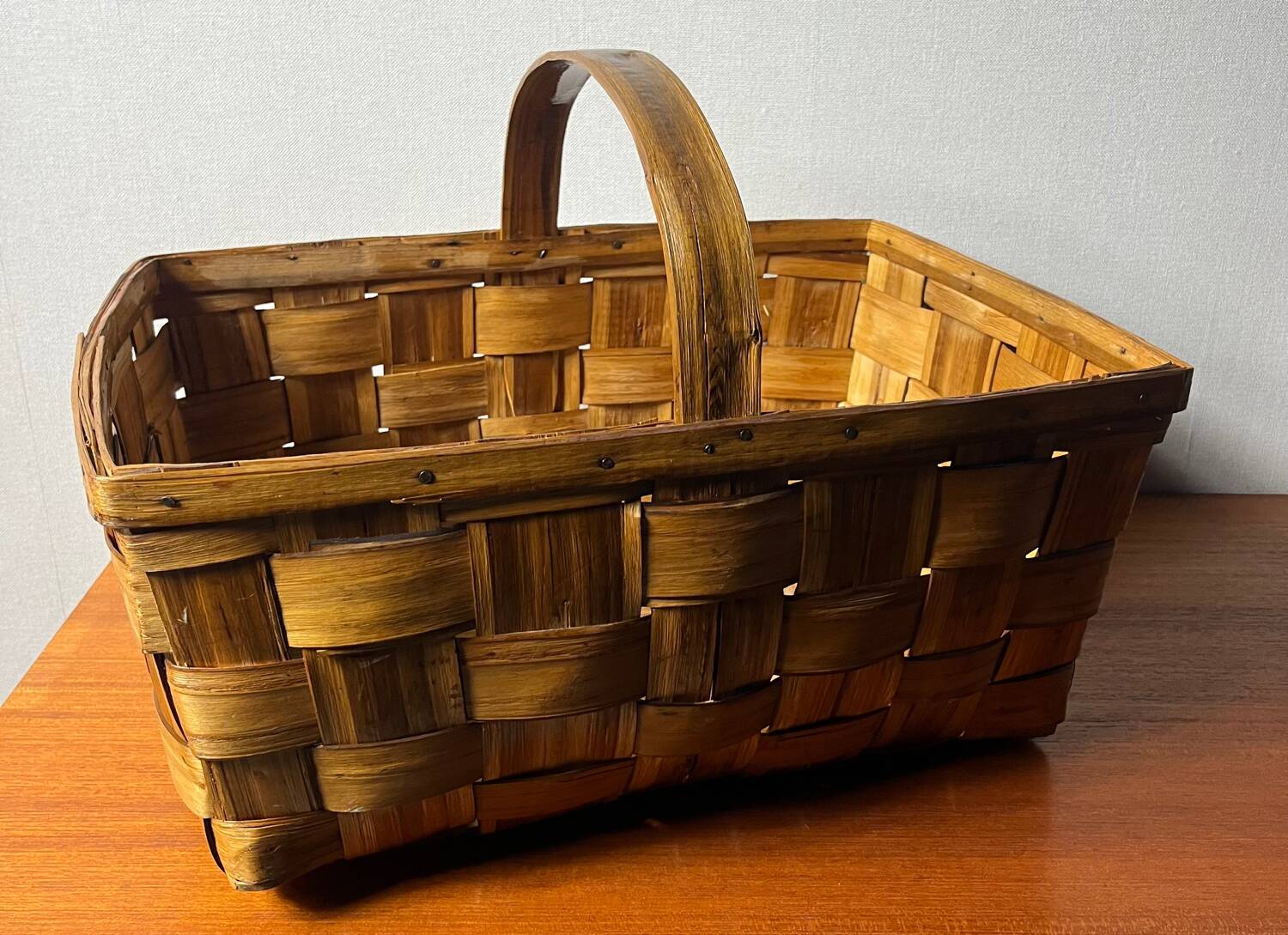 Woven walnut basket from the 60s