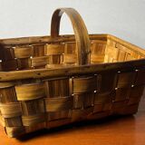 Panier en noyer tressé année 60