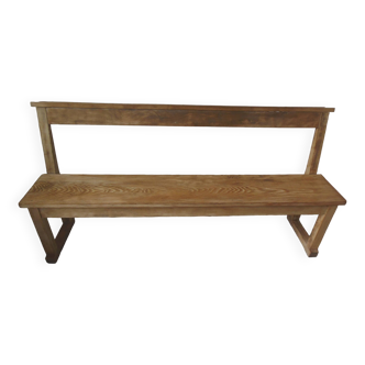 Church bench, end of bed in pitch pine with light oak waxed finish.