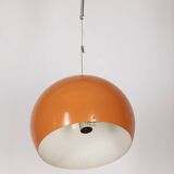 Vintage 70's chandelier in orange metal, italian design