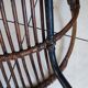 Rattan and metal shell armchair