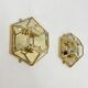 Set of 2 hexagonal wall lamps by Sothis, Italy 1980s