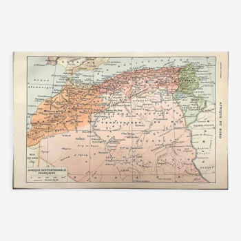 Carte d’Afrique du nord vintage 1922