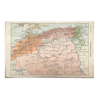 Vintage map of North Africa 1922