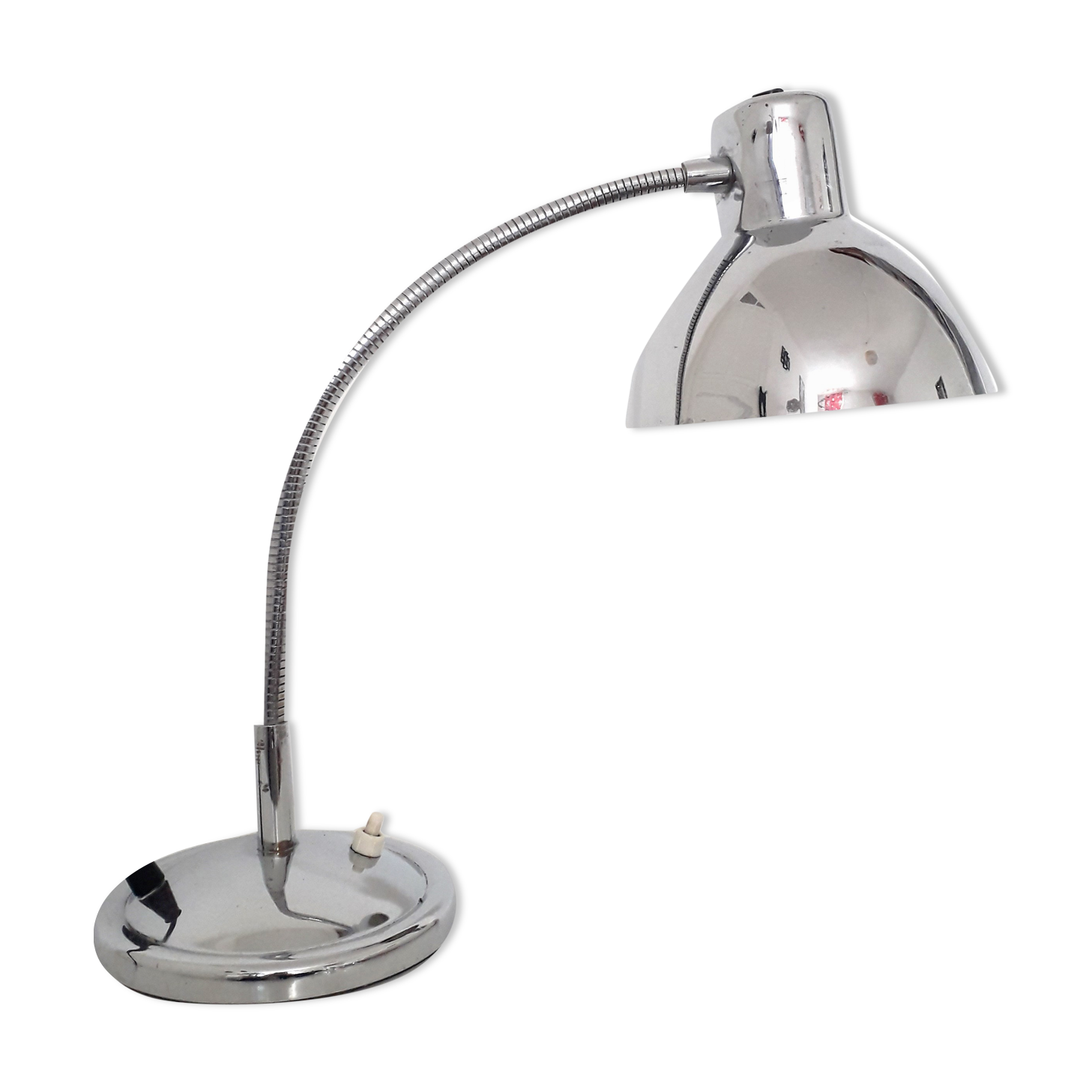 Adjustable desk / workshop lamp - Chrome metal - 1950