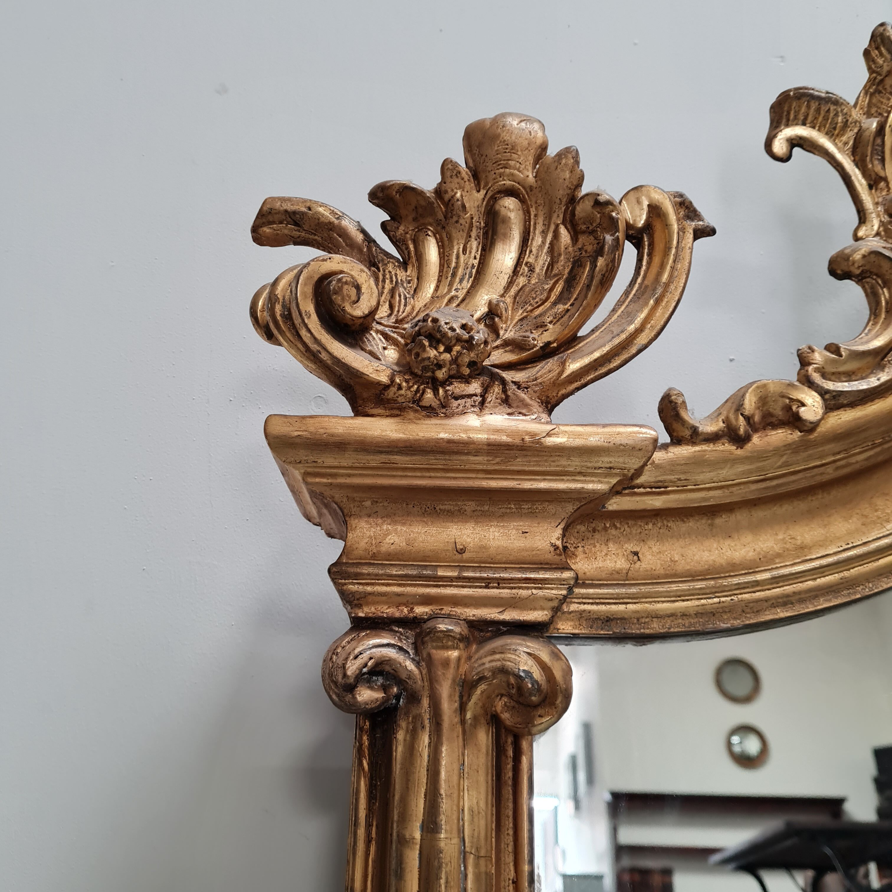 Ornate antique french mirror c1860