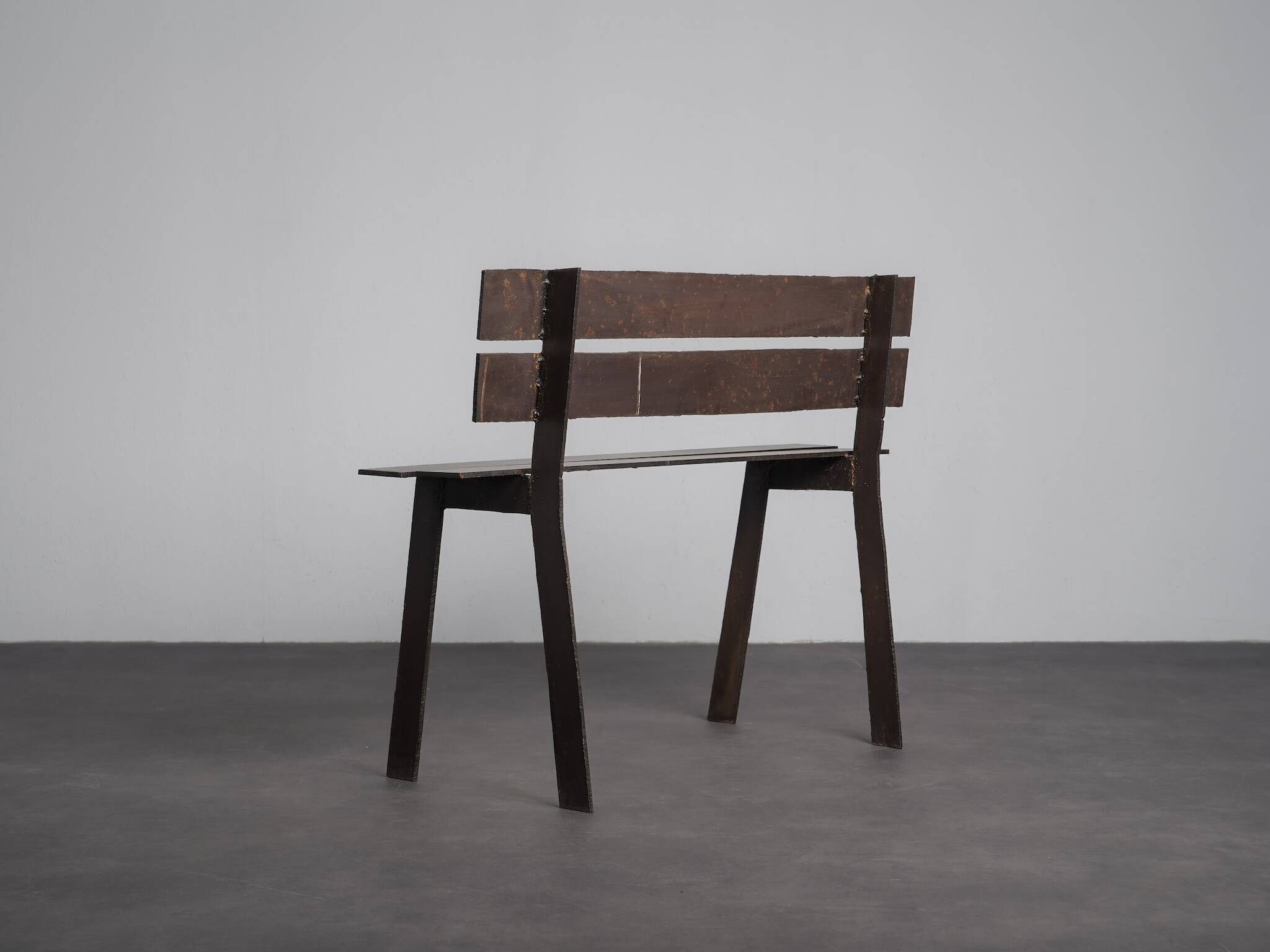 Unique sculptural corten steel bench, Netherlands, 1990s