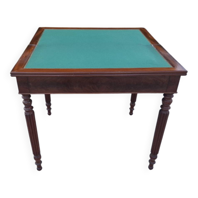 Table de jeux XIX em en acajou , console