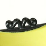 Vide poche en céramique noir et jaune, années 60