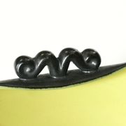 Black and yellow ceramic trinket bowl, 60s