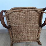 Vintage rattan folding picnic chair