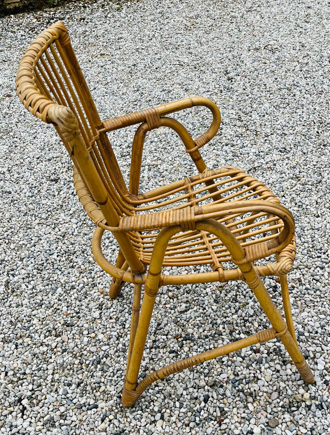 Original vintage rattan armchair