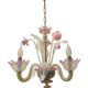 Venetian Pink opalescent Murano Glass Chandelier 1960’s