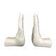 Pair of vintage handends in white ceramic to be used to comfort. Year 80