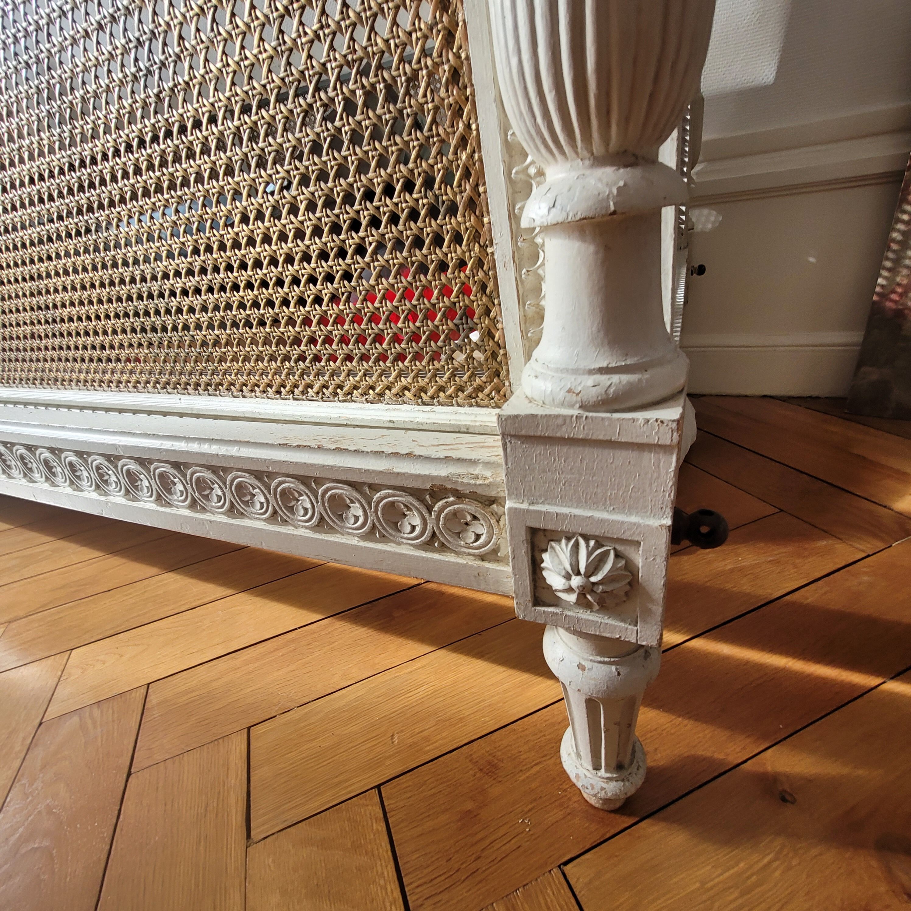 Old bed child wood painted canning NIII St. LXVI