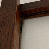 Plateau ancien en verre et bois
