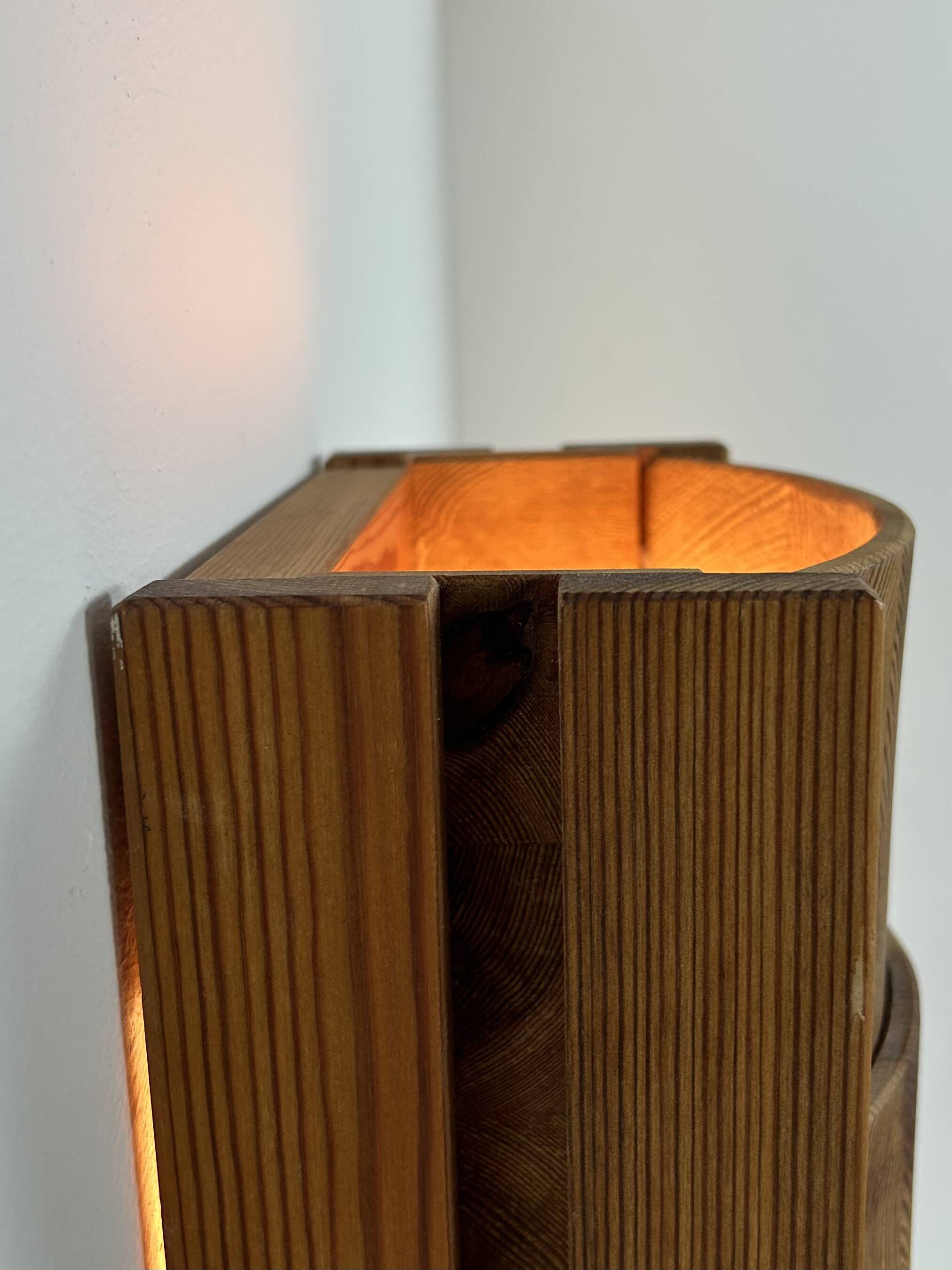 Vintage XL wall light, pin, suede, 1970