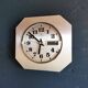 Horloge formica vintage pendule murale silencieuse carrée "Junghans argent"
