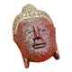 Hanging mask with Buddha face, carved polychrome wood