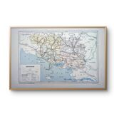 Printed in 1889, the Morbihan, old map.