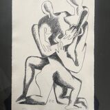 Framed etching by Ossip Zadkine, signed and numbered 188/200