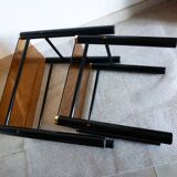 2 glass and chrome side tables, glass and metal coffee tables